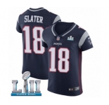 Men's Nike New England Patriots #18 Matthew Slater Navy Blue Team Color Vapor Untouchable Elite Player Super Bowl LII NFL Jersey