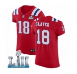 Men's Nike New England Patriots #18 Matthew Slater Red Alternate Vapor Untouchable Elite Player Super Bowl LII NFL Jersey