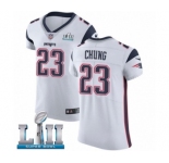 Men's Nike New England Patriots #23 Patrick Chung White Vapor Untouchable Elite Player Super Bowl LII NFL Jersey