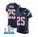 Men's Nike New England Patriots #25 Eric Rowe Navy Blue Team Color Vapor Untouchable Elite Player Super Bowl LII NFL Jersey