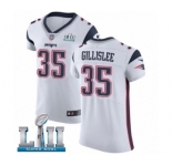 Men's Nike New England Patriots #35 Mike Gillislee White Vapor Untouchable Elite Player Super Bowl LII NFL Jersey