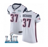 Men's Nike New England Patriots #37 Jordan Richards White Vapor Untouchable Elite Player Super Bowl LII NFL Jersey