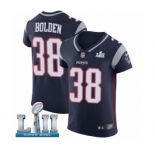 Men's Nike New England Patriots #38 Brandon Bolden Navy Blue Team Color Vapor Untouchable Elite Player Super Bowl LII NFL Jersey