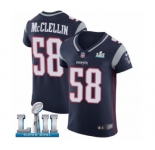 Men's Nike New England Patriots #58 Shea McClellin Navy Blue Team Color Vapor Untouchable Elite Player Super Bowl LII NFL Jersey