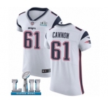 Men's Nike New England Patriots #61 Marcus Cannon White Vapor Untouchable Elite Player Super Bowl LII NFL Jersey