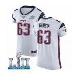 Men's Nike New England Patriots #63 Antonio Garcia White Vapor Untouchable Elite Player Super Bowl LII NFL Jersey