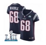 Men's Nike New England Patriots #68 LaAdrian Waddle Navy Blue Team Color Vapor Untouchable Elite Player Super Bowl LII NFL Jersey