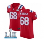 Men's Nike New England Patriots #68 LaAdrian Waddle Red Alternate Vapor Untouchable Elite Player Super Bowl LII NFL Jersey