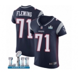 Men's Nike New England Patriots #71 Cameron Fleming Navy Blue Team Color Vapor Untouchable Elite Player Super Bowl LII NFL Jersey