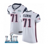 Men's Nike New England Patriots #71 Cameron Fleming White Vapor Untouchable Elite Player Super Bowl LII NFL Jersey