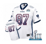 Men's Nike New England Patriots #87 Rob Gronkowski Elite White Drift Fashion Super Bowl LII NFL Jersey
