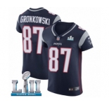 Men's Nike New England Patriots #87 Rob Gronkowski Navy Blue Team Color Vapor Untouchable Elite Player Super Bowl LII NFL Jersey
