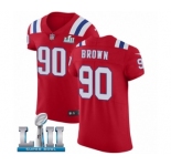 Men's Nike New England Patriots #90 Malcom Brown Red Alternate Vapor Untouchable Elite Player Super Bowl LII NFL Jersey