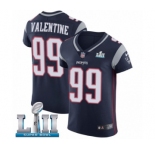 Men's Nike New England Patriots #99 Vincent Valentine Navy Blue Team Color Vapor Untouchable Elite Player Super Bowl LII NFL Jersey