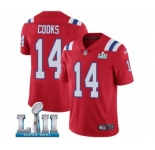 Men's Nike New England Patriots #14 Brandin Cooks Red Alternate Vapor Untouchable Limited Player Super Bowl LII NFL Jersey