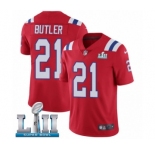 Men's Nike New England Patriots #21 Malcolm Butler Red Alternate Vapor Untouchable Limited Player Super Bowl LII NFL Jersey