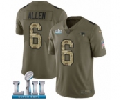 Men's Nike New England Patriots #6 Ryan Allen Limited Olive-Camo 2017 Salute to Service Super Bowl LII NFL Jersey