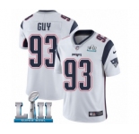 Men's Nike New England Patriots #93 Lawrence Guy White Vapor Untouchable Limited Player Super Bowl LII NFL Jersey
