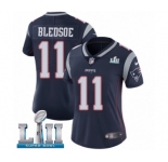 Women's Nike New England Patriots #11 Drew Bledsoe Navy Blue Team Color Vapor Untouchable Limited Player Super Bowl LII NFL Jersey