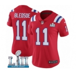 Women's Nike New England Patriots #11 Drew Bledsoe Red Alternate Vapor Untouchable Limited Player Super Bowl LII NFL Jersey