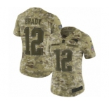 Women's Nike New England Patriots #12 Tom Brady Limited Camo 2018 Salute to Service NFL Jersey