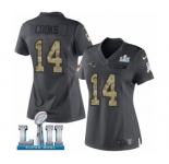 Women's Nike New England Patriots #14 Brandin Cooks Limited Black 2016 Salute to Service Super Bowl LII NFL Jersey