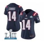 Women's Nike New England Patriots #14 Brandin Cooks Limited Navy Blue Rush Vapor Untouchable Super Bowl LII NFL Jersey