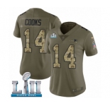 Women's Nike New England Patriots #14 Brandin Cooks Limited Olive-Camo 2017 Salute to Service Super Bowl LII NFL Jersey