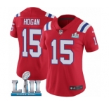 Women's Nike New England Patriots #15 Chris Hogan Red Alternate Vapor Untouchable Limited Player Super Bowl LII NFL Jersey