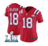 Women's Nike New England Patriots #18 Matthew Slater Red Alternate Vapor Untouchable Limited Player Super Bowl LII NFL Jersey