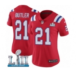 Women's Nike New England Patriots #21 Malcolm Butler Red Alternate Vapor Untouchable Limited Player Super Bowl LII NFL Jersey