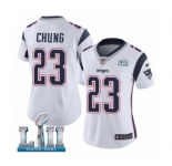 Women's Nike New England Patriots #23 Patrick Chung White Vapor Untouchable Limited Player Super Bowl LII NFL Jersey