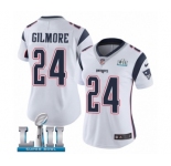 Women's Nike New England Patriots #24 Stephon Gilmore White Vapor Untouchable Limited Player Super Bowl LII NFL Jersey