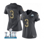 Women's Nike New England Patriots #3 Stephen Gostkowski Limited Black 2016 Salute to Service Super Bowl LII NFL Jersey