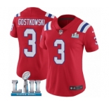 Women's Nike New England Patriots #3 Stephen Gostkowski Red Alternate Vapor Untouchable Limited Player Super Bowl LII NFL Jersey