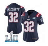 Women's Nike New England Patriots #32 Devin McCourty Limited Navy Blue Rush Vapor Untouchable Super Bowl LII NFL Jersey