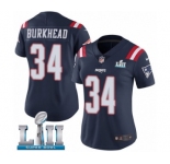 Women's Nike New England Patriots #34 Rex Burkhead Limited Navy Blue Rush Vapor Untouchable Super Bowl LII NFL Jersey