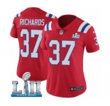 Women's Nike New England Patriots #37 Jordan Richards Red Alternate Vapor Untouchable Limited Player Super Bowl LII NFL Jersey