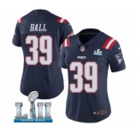Women's Nike New England Patriots #39 Montee Ball Limited Navy Blue Rush Vapor Untouchable Super Bowl LII NFL Jersey