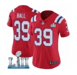 Women's Nike New England Patriots #39 Montee Ball Red Alternate Vapor Untouchable Limited Player Super Bowl LII NFL Jersey