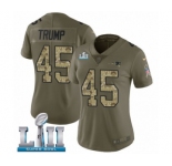 Women's Nike New England Patriots #45 Donald Trump Limited Olive Camo 2017 Salute to Service Super Bowl LII NFL Jersey