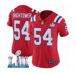 Women's Nike New England Patriots #54 Dont'a Hightower Red Alternate Vapor Untouchable Limited Player Super Bowl LII NFL Jersey