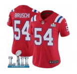 Women's Nike New England Patriots #54 Tedy Bruschi Red Alternate Vapor Untouchable Limited Player Super Bowl LII NFL Jersey