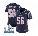 Women's Nike New England Patriots #56 Andre Tippett Navy Blue Team Color Vapor Untouchable Limited Player Super Bowl LII NFL Jersey