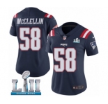 Women's Nike New England Patriots #58 Shea McClellin Limited Navy Blue Rush Vapor Untouchable Super Bowl LII NFL Jersey