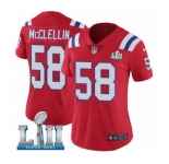 Women's Nike New England Patriots #58 Shea McClellin Red Alternate Vapor Untouchable Limited Player Super Bowl LII NFL Jersey
