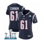Women's Nike New England Patriots #61 Marcus Cannon Navy Blue Team Color Vapor Untouchable Limited Player Super Bowl LII NFL Jersey