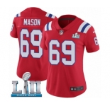 Women's Nike New England Patriots #69 Shaq Mason Red Alternate Vapor Untouchable Limited Player Super Bowl LII NFL Jersey
