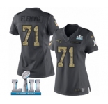 Women's Nike New England Patriots #71 Cameron Fleming Limited Black 2016 Salute to Service Super Bowl LII NFL Jersey