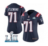 Women's Nike New England Patriots #71 Cameron Fleming Limited Navy Blue Rush Vapor Untouchable Super Bowl LII NFL Jersey